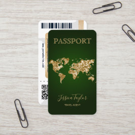 Tarjeta De Visita Pasaporte de viaje maquillaje Mapa mundial de emba