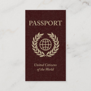 Tarjeta De Visita pasaporte marrón
