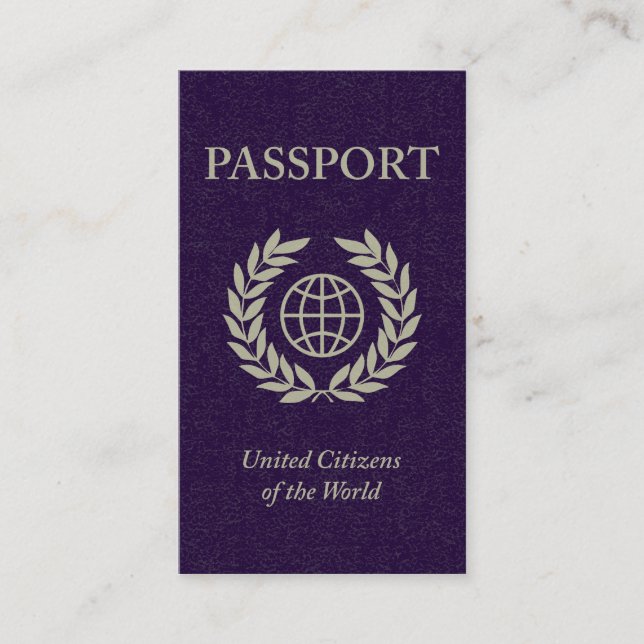 Tarjeta De Visita pasaporte púrpura (Anverso)