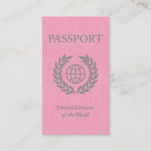 Tarjeta De Visita pasaporte rosa