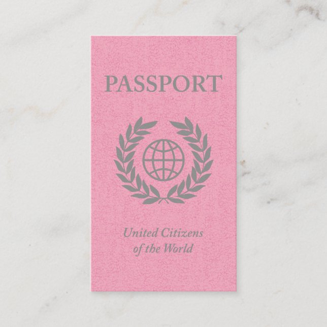 Tarjeta De Visita pasaporte rosa (Anverso)