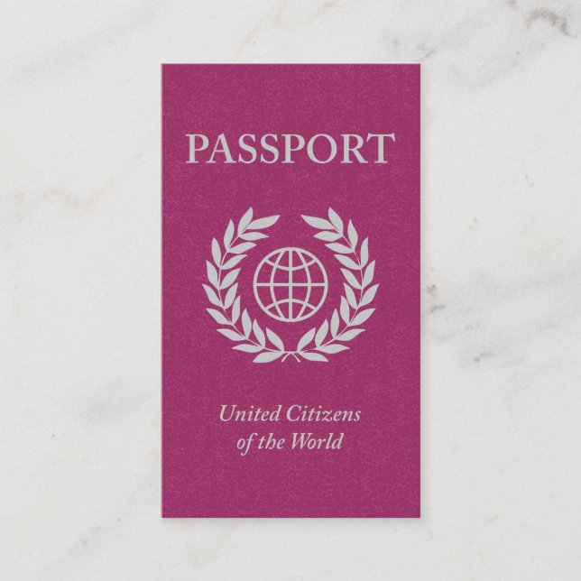Tarjeta De Visita pasaporte rosa (Anverso)