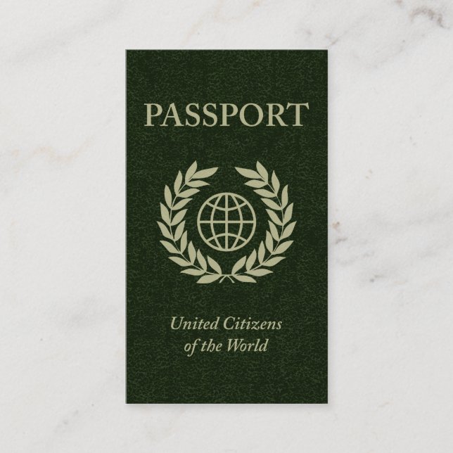 Tarjeta De Visita pasaporte verde (Anverso)
