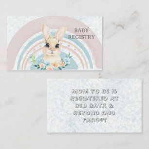 Tarjeta De Visita Pascua Conejo Florital Boy Baby Registry Bus