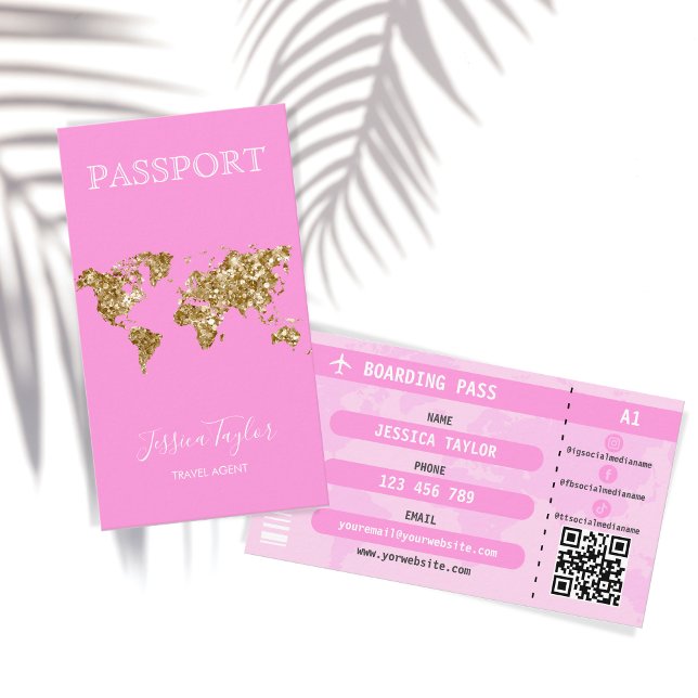 Tarjeta De Visita Pase de embarque del mapa mundial del pasaporte Pu (Subido por el creador)