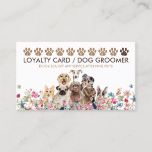 Tarjeta De Visita Paseador de Perros Adorable Lealtad