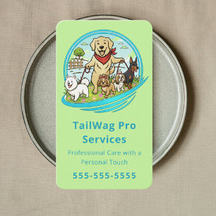 Tarjeta De Visita Paseador de Perros Felices Asistente Entrenador Cu