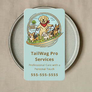 Tarjeta De Visita Paseador de Perros Felices Entrenador Servicio de