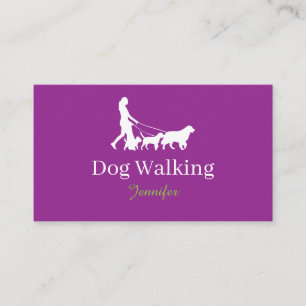 Tarjeta De Visita Paseador de Perros Moderno