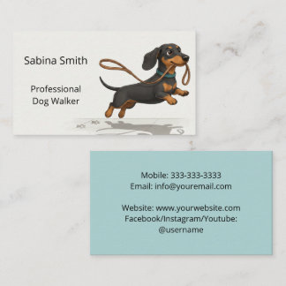 Tarjeta De Visita Paseador de Perros Profesional Paseo de Mascotas d