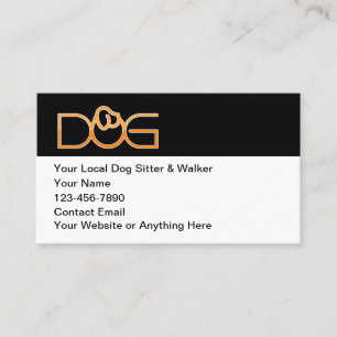 Tarjeta De Visita Paseo de Perro Simple y Divertido Sentado