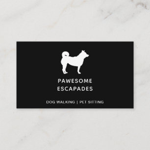 Tarjeta De Visita Paseo de Perro y Mascota Sitter Negro