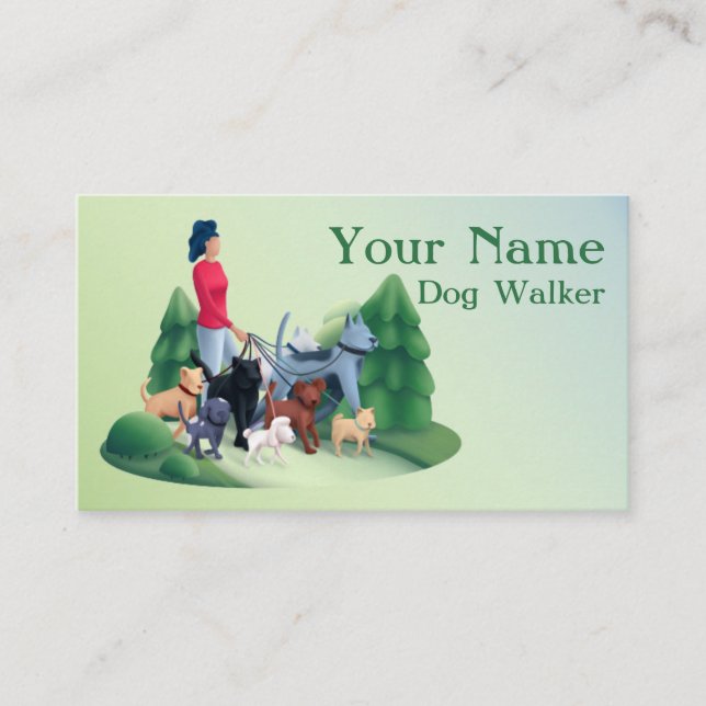 Tarjeta De Visita Paseo de perros (Anverso)
