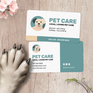 Tarjeta De Visita Paseo de perros con cuidado de mascotas moderno