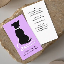 Tarjeta De Visita Paseo de Perros con Silueta Moderna y Cuidado de M