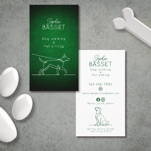 Tarjeta De Visita Paseo de Perros Green Grass, Cuidado de Mascotas M