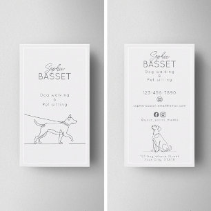 Tarjeta De Visita Paseo de Perros Moderno, Cuidado de Mascotas Minim