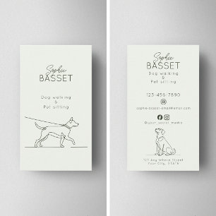 Tarjeta De Visita Paseo de Perros Moderno, Cuidado de Mascotas Minim