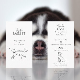 Tarjeta De Visita Paseo de Perros Moderno, Cuidado de Mascotas Minim
