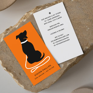 Tarjeta De Visita Paseo de Perros Silueta Moderna Cuidado de Mascota