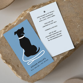 Tarjeta De Visita Paseo de Perros Silueta Moderna Cuidado de Mascota
