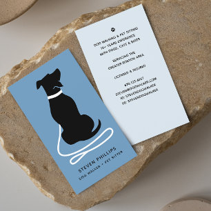 Tarjeta De Visita Paseo de Perros Silueta Moderna Cuidado de Mascota
