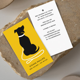 Tarjeta De Visita Paseo de Perros Silueta Moderna Cuidado de Mascota