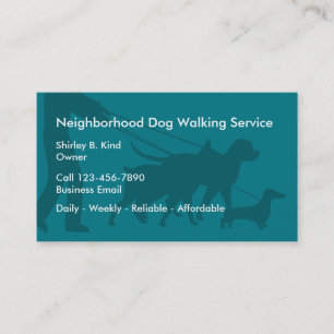 Tarjeta De Visita Paseo de Perros Simple