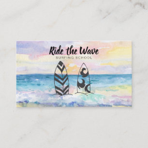 Tarjeta De Visita Paseo del *~* la escuela que practica surf de la