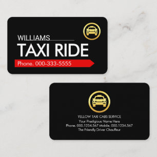 Tarjeta De Visita Paseo en taxi moderno y elegante