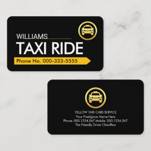 Tarjeta De Visita Paseo en taxi moderno y elegante