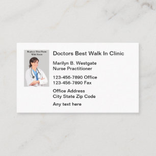 Tarjeta De Visita Paseo Médico En Enfermera Profesional