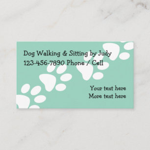 Tarjeta De Visita Paseo y Sentado de Perro Simple
