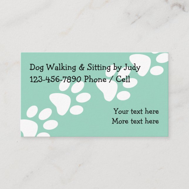 Tarjeta De Visita Paseo y Sentado de Perro Simple (Anverso)