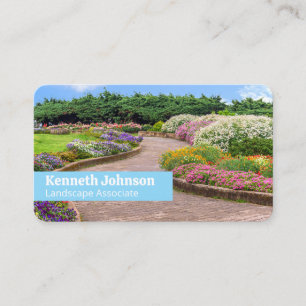 Tarjeta De Visita Pasillo de Piedra Hermosas Flores de Jardín