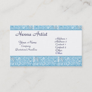 Tarjeta De Visita Pasión de Paisley - azul (alheña)