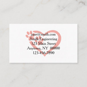 Tarjeta De Visita Pasta cardíaca en rojo - Elegir color de fondo