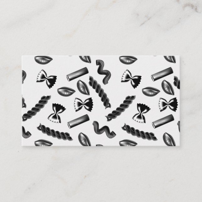 Tarjeta De Visita Pasta Diversidad Alimentos Gris Italia Alimentos d (Anverso)