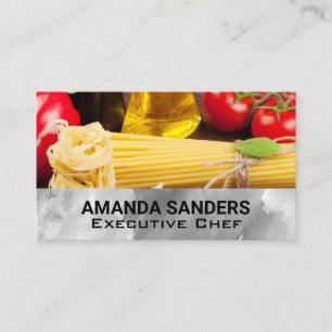 Tarjeta De Visita Pasta y verduras   Cocina culinaria
