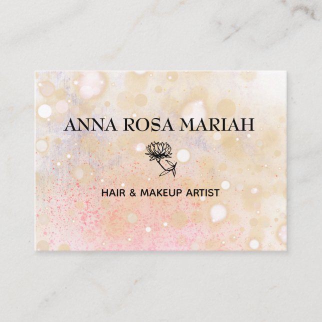 Tarjeta De Visita *~* Pastel Abstract Peach Peach Flower Lotus (Anverso)
