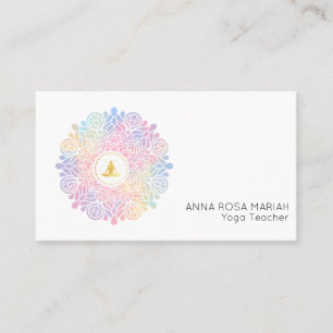Tarjeta De Visita *~* Pastel arcoiris Mandala Mujeres Mediación Ene