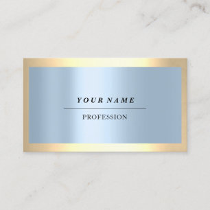 Tarjeta De Visita Pastel azul humeante dorado profesional