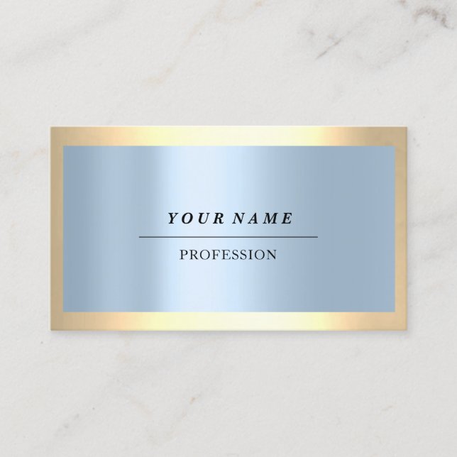 Tarjeta De Visita Pastel azul humeante dorado profesional moderno (Anverso)