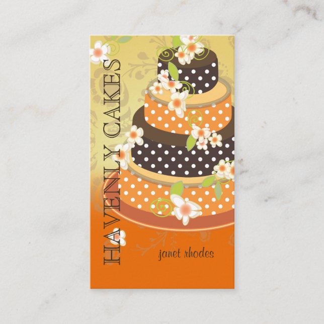 Tarjeta De Visita Pastel Boda de chocolate/Panadería/Pastelería (Anverso)