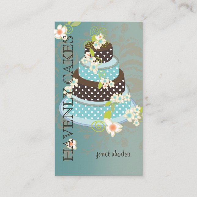 Tarjeta De Visita Pastel Boda de chocolate/Panadería/Pastelería (Anverso)