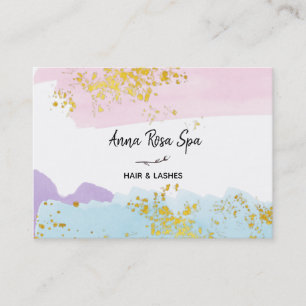 Tarjeta De Visita *~* Pastel Brush Purpurina de oro Rosa de brocha