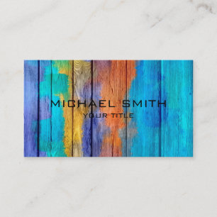 Tarjeta De Visita Pastel coloreado en la madera #10