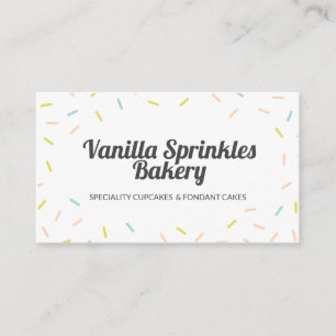 Tarjeta De Visita Pastel colorido aspersa panadería