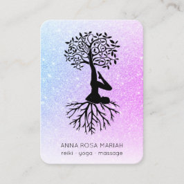 Tarjeta De Visita *~* Pastel de árbol genealógico QR de mujer de yog