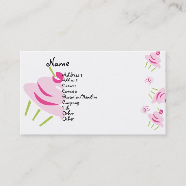 Tarjeta De Visita Pastel de arte pop (Anverso)